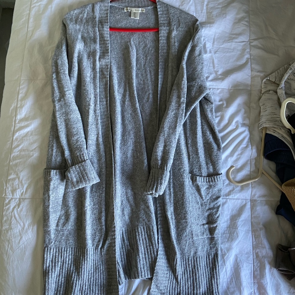 SOFT long gray sweater cardigan